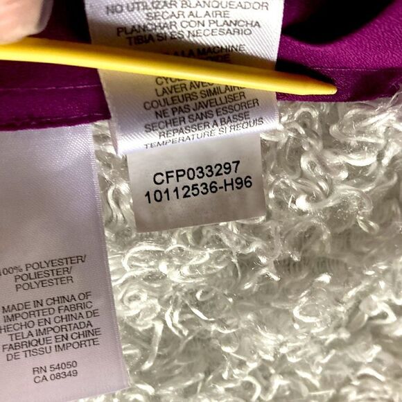 Anne Klein Purple Ruffle Button Front Sleeveless Top Large - Picture 8 of 12